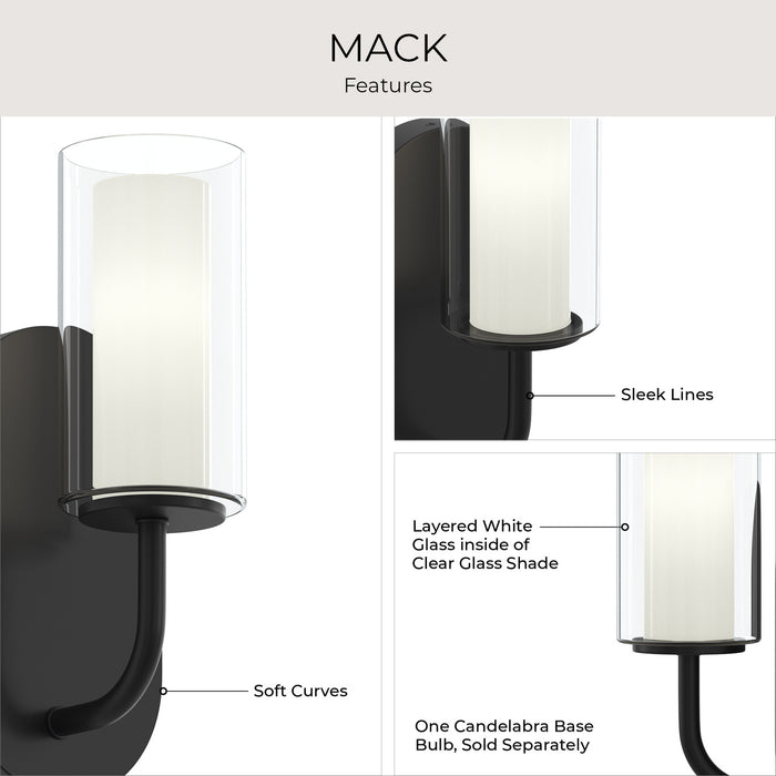 Myhouse Lighting Progress Lighting - P710158-31M - One Light Wall Sconce - Mack - Matte Black