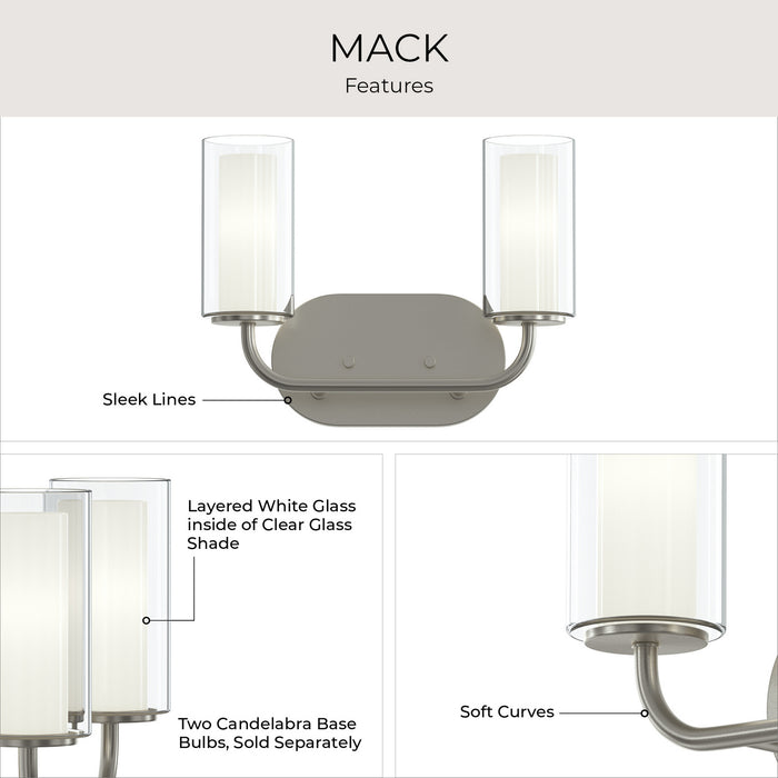 Myhouse Lighting Progress Lighting - P300575-009 - Two Light Bath Vanity - Mack - Brushed Nickel