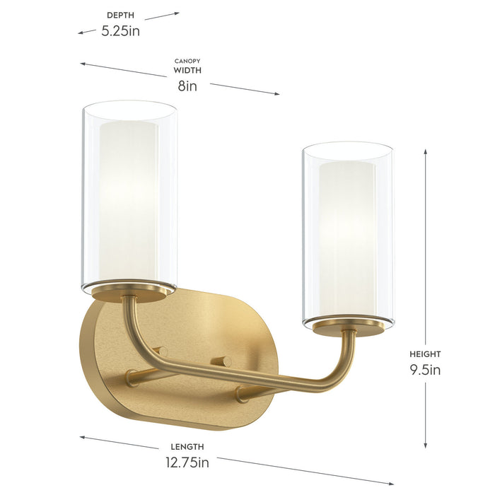 Myhouse Lighting Progress Lighting - P300575-191 - Two Light Bath Vanity - Mack - Brushed Gold