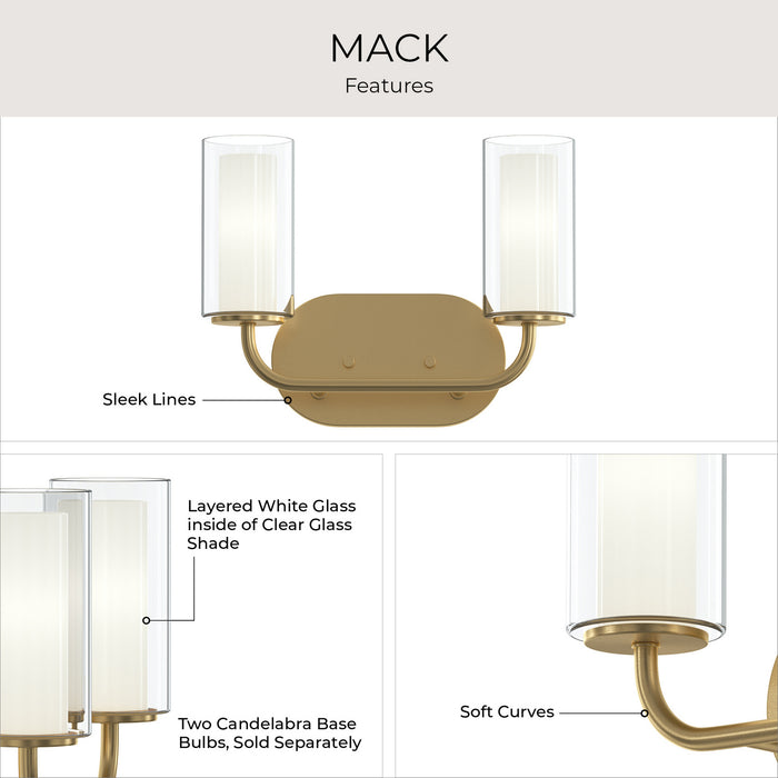Myhouse Lighting Progress Lighting - P300575-191 - Two Light Bath Vanity - Mack - Brushed Gold
