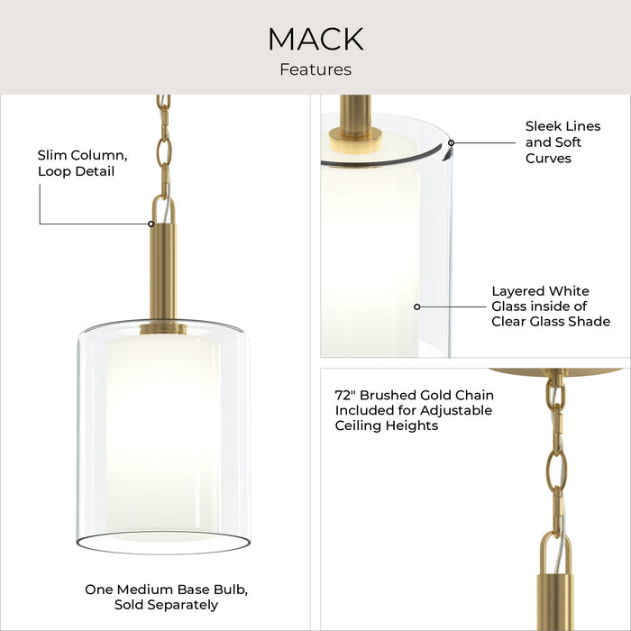 Myhouse Lighting Progress Lighting - P500515-191 - One Light Pendant - Mack - Brushed Gold
