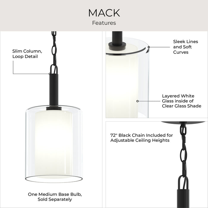 Myhouse Lighting Progress Lighting - P500515-31M - One Light Pendant - Mack - Matte Black