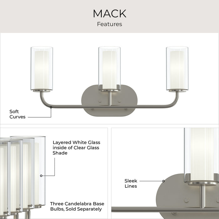 Myhouse Lighting Progress Lighting - P300576-009 - Three Light Bath Vanity - Mack - Brushed Nickel