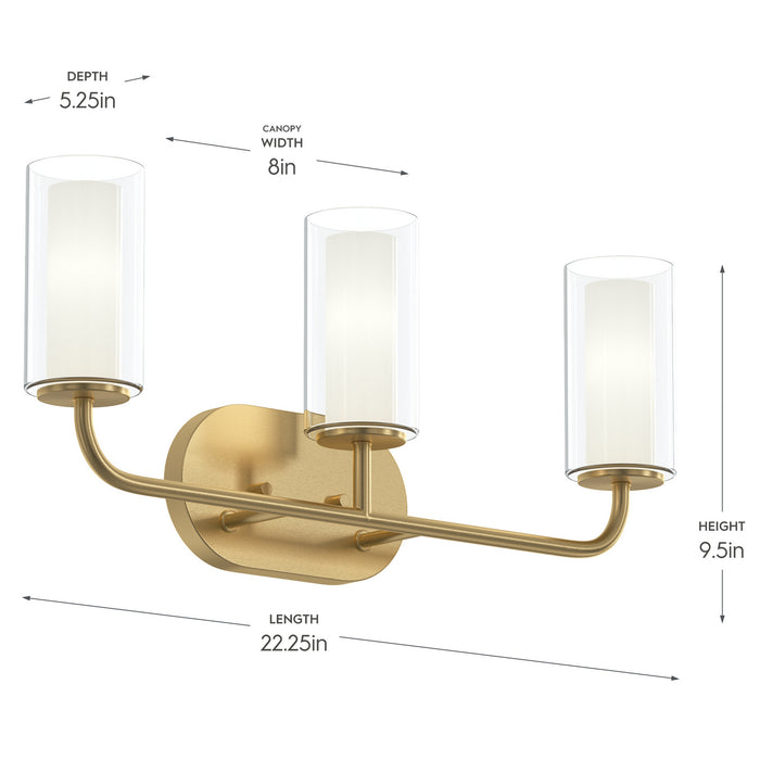 Myhouse Lighting Progress Lighting - P300576-191 - Three Light Bath Vanity - Mack - Brushed Gold