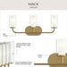 Myhouse Lighting Progress Lighting - P300576-191 - Three Light Bath Vanity - Mack - Brushed Gold
