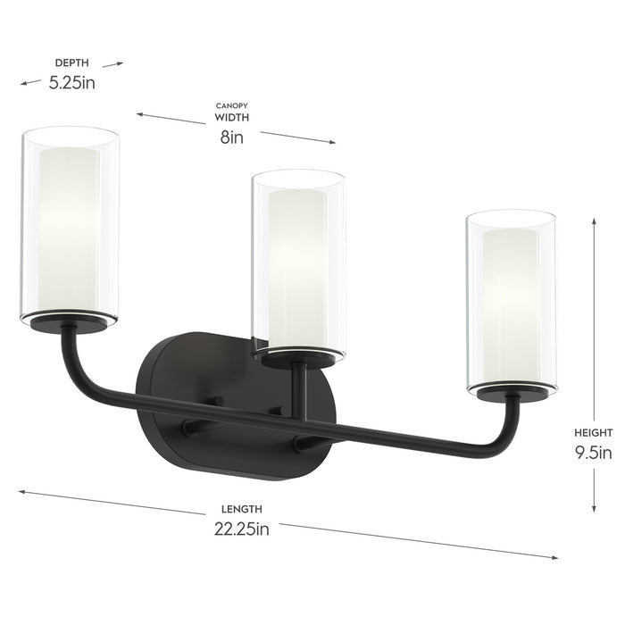 Myhouse Lighting Progress Lighting - P300576-31M - Three Light Bath Vanity - Mack - Matte Black