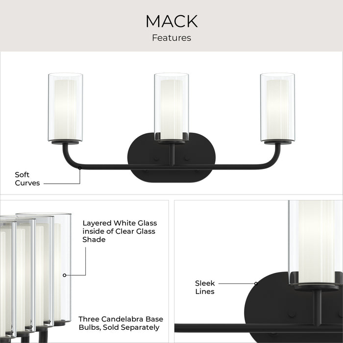 Myhouse Lighting Progress Lighting - P300576-31M - Three Light Bath Vanity - Mack - Matte Black