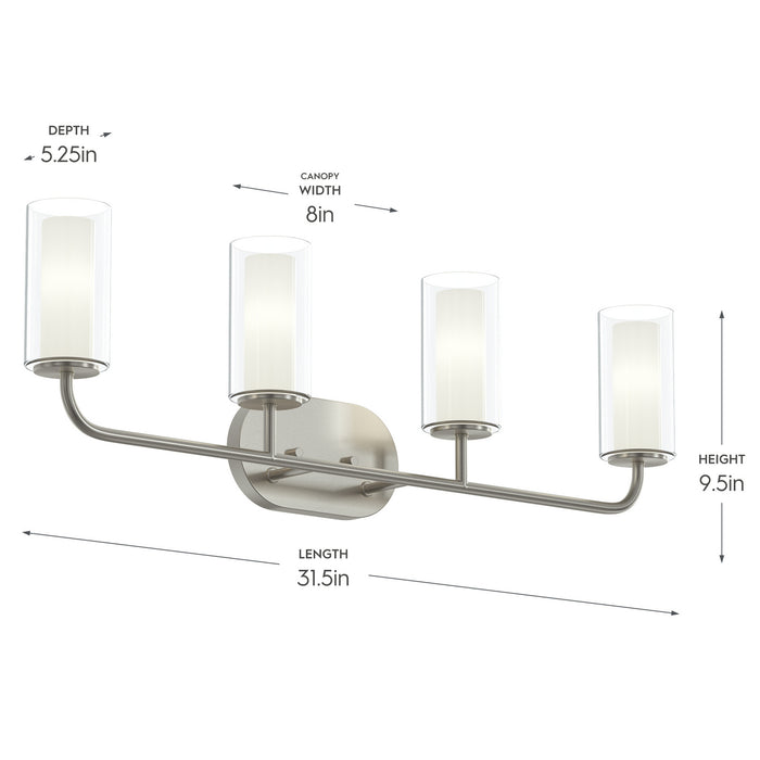 Myhouse Lighting Progress Lighting - P300577-009 - Four Light Bath Vanity - Mack - Brushed Nickel