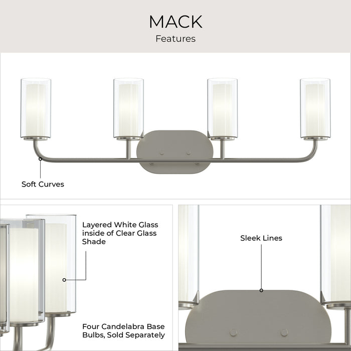Myhouse Lighting Progress Lighting - P300577-009 - Four Light Bath Vanity - Mack - Brushed Nickel