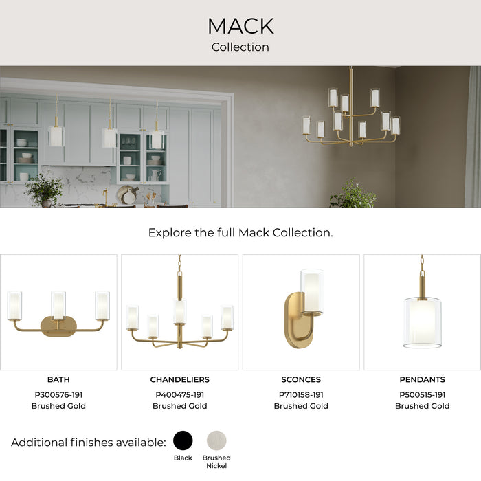 Myhouse Lighting Progress Lighting - P300577-191 - Four Light Bath Vanity - Mack - Brushed Gold