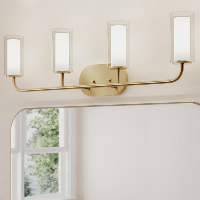 Myhouse Lighting Progress Lighting - P300577-191 - Four Light Bath Vanity - Mack - Brushed Gold