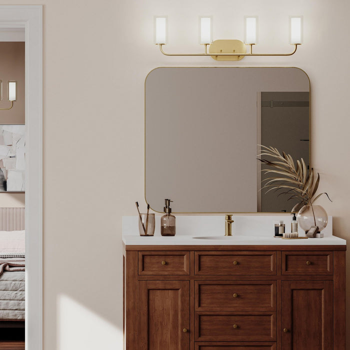 Myhouse Lighting Progress Lighting - P300577-191 - Four Light Bath Vanity - Mack - Brushed Gold
