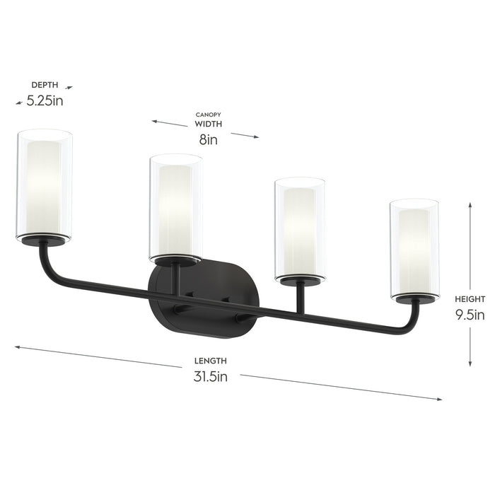 Myhouse Lighting Progress Lighting - P300577-31M - Four Light Bath Vanity - Mack - Matte Black