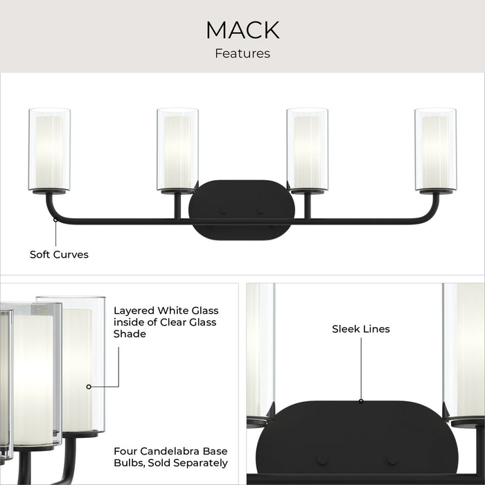 Myhouse Lighting Progress Lighting - P300577-31M - Four Light Bath Vanity - Mack - Matte Black
