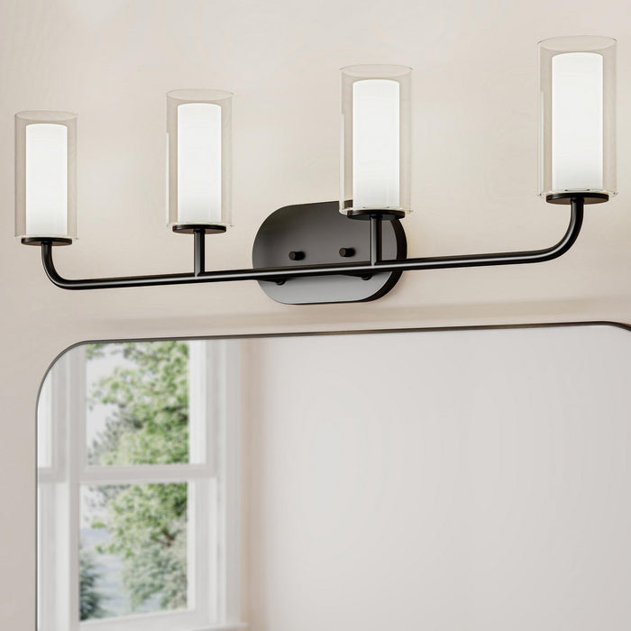 Myhouse Lighting Progress Lighting - P300577-31M - Four Light Bath Vanity - Mack - Matte Black