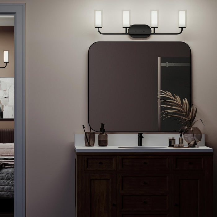 Myhouse Lighting Progress Lighting - P300577-31M - Four Light Bath Vanity - Mack - Matte Black