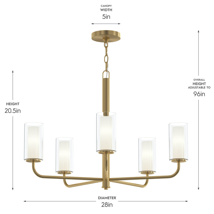 Myhouse Lighting Progress Lighting - P400475-191 - Five Light Chandelier - Mack - Brushed Gold