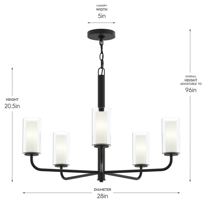 Myhouse Lighting Progress Lighting - P400475-31M - Five Light Chandelier - Mack - Matte Black