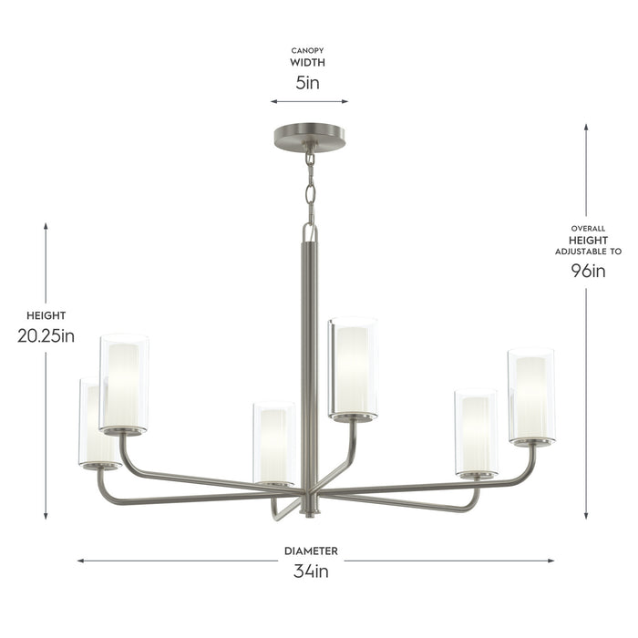 Myhouse Lighting Progress Lighting - P400477-009 - Six Light Chandelier - Mack - Brushed Nickel