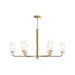 Myhouse Lighting Progress Lighting - P400477-191 - Six Light Chandelier - Mack - Brushed Gold
