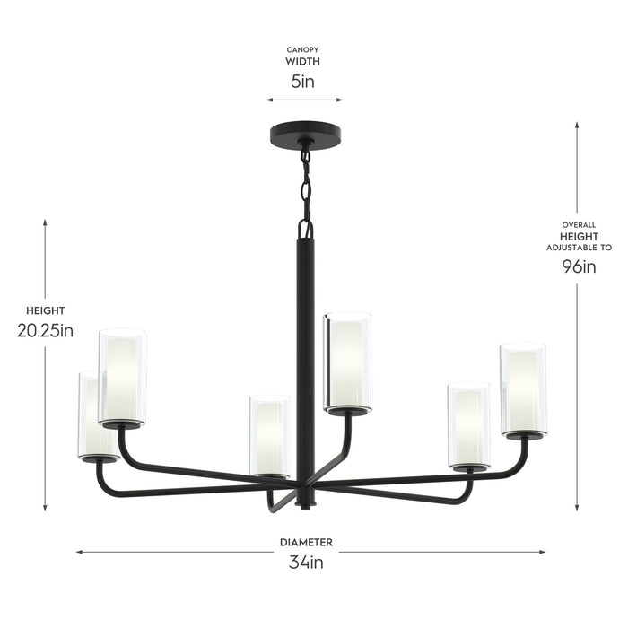 Myhouse Lighting Progress Lighting - P400477-31M - Six Light Chandelier - Mack - Matte Black
