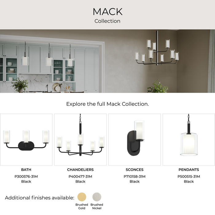 Myhouse Lighting Progress Lighting - P400477-31M - Six Light Chandelier - Mack - Matte Black