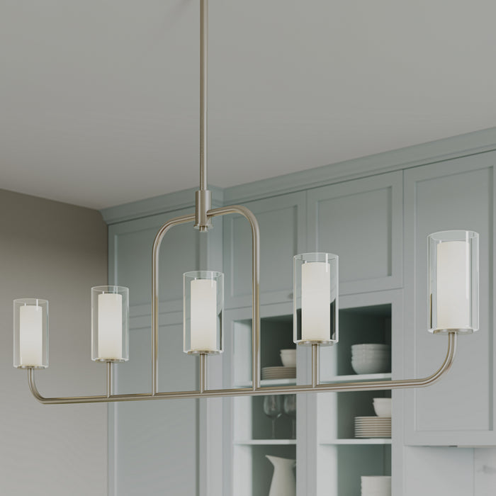 Myhouse Lighting Progress Lighting - P400476-009 - Five Light Linear Chandelier - Mack - Brushed Nickel
