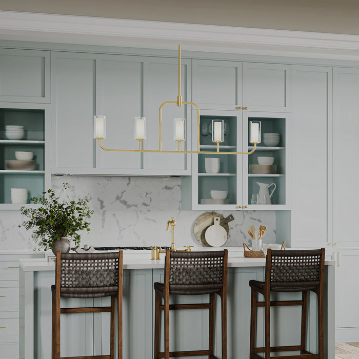 Myhouse Lighting Progress Lighting - P400476-191 - Five Light Linear Chandelier - Mack - Brushed Gold