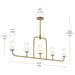 Myhouse Lighting Progress Lighting - P400476-191 - Five Light Linear Chandelier - Mack - Brushed Gold