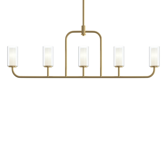 Myhouse Lighting Progress Lighting - P400476-191 - Five Light Linear Chandelier - Mack - Brushed Gold