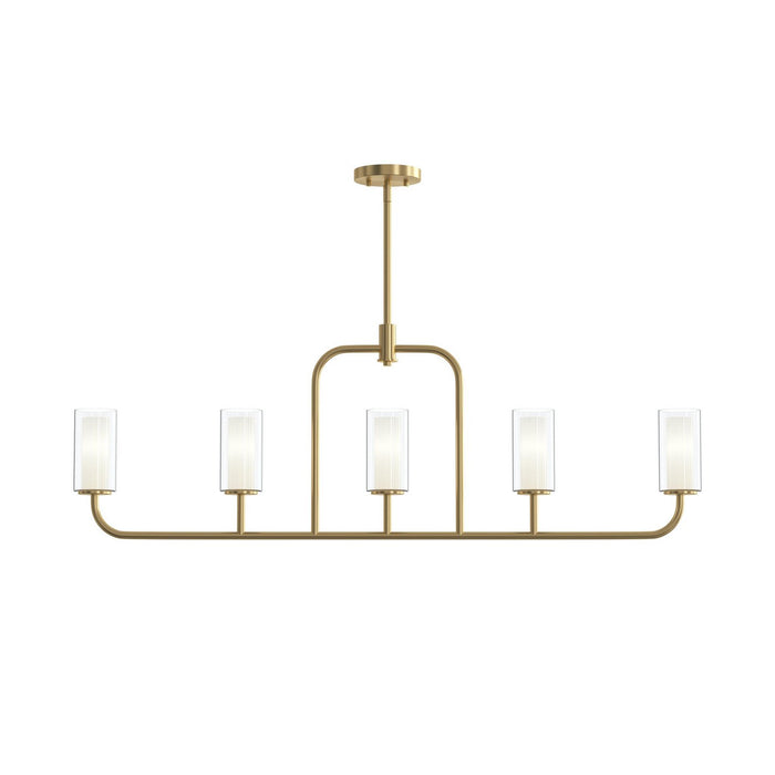 Myhouse Lighting Progress Lighting - P400476-191 - Five Light Linear Chandelier - Mack - Brushed Gold