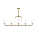 Myhouse Lighting Progress Lighting - P400476-191 - Five Light Linear Chandelier - Mack - Brushed Gold