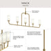 Myhouse Lighting Progress Lighting - P400476-191 - Five Light Linear Chandelier - Mack - Brushed Gold