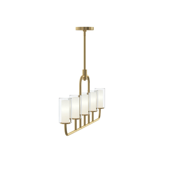 Myhouse Lighting Progress Lighting - P400476-191 - Five Light Linear Chandelier - Mack - Brushed Gold