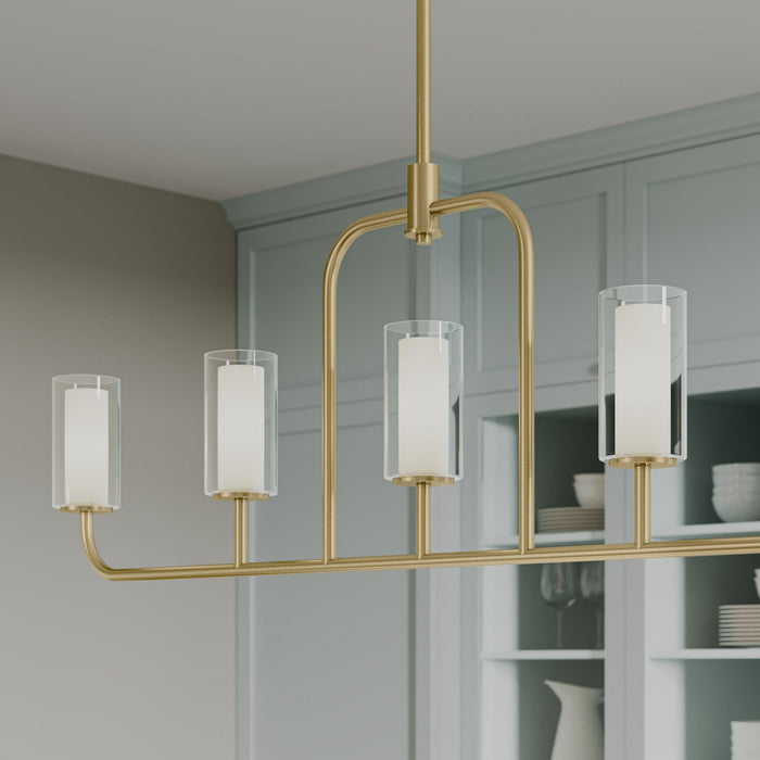 Myhouse Lighting Progress Lighting - P400476-191 - Five Light Linear Chandelier - Mack - Brushed Gold