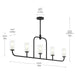 Myhouse Lighting Progress Lighting - P400476-31M - Five Light Linear Chandelier - Mack - Matte Black