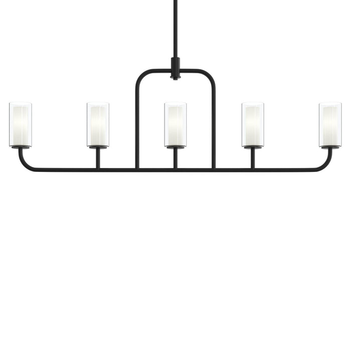 Myhouse Lighting Progress Lighting - P400476-31M - Five Light Linear Chandelier - Mack - Matte Black