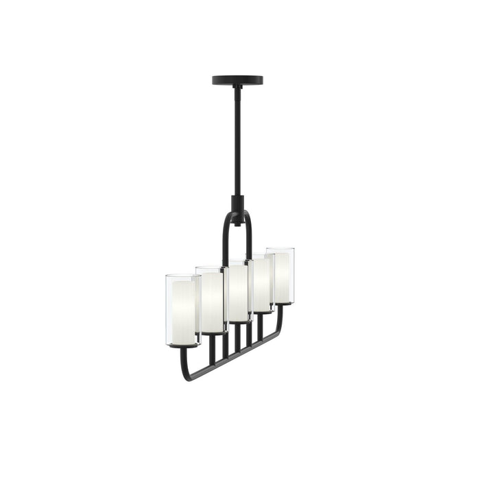 Myhouse Lighting Progress Lighting - P400476-31M - Five Light Linear Chandelier - Mack - Matte Black