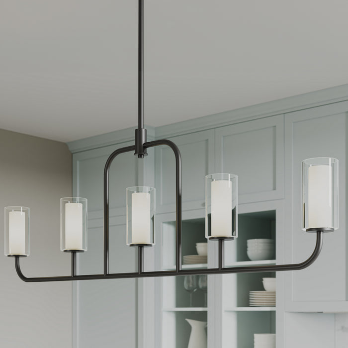 Myhouse Lighting Progress Lighting - P400476-31M - Five Light Linear Chandelier - Mack - Matte Black