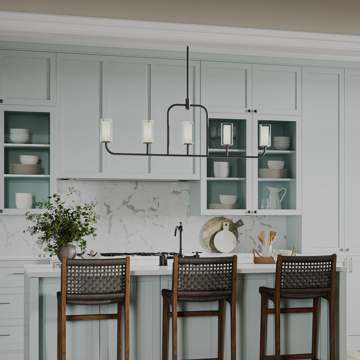 Myhouse Lighting Progress Lighting - P400476-31M - Five Light Linear Chandelier - Mack - Matte Black