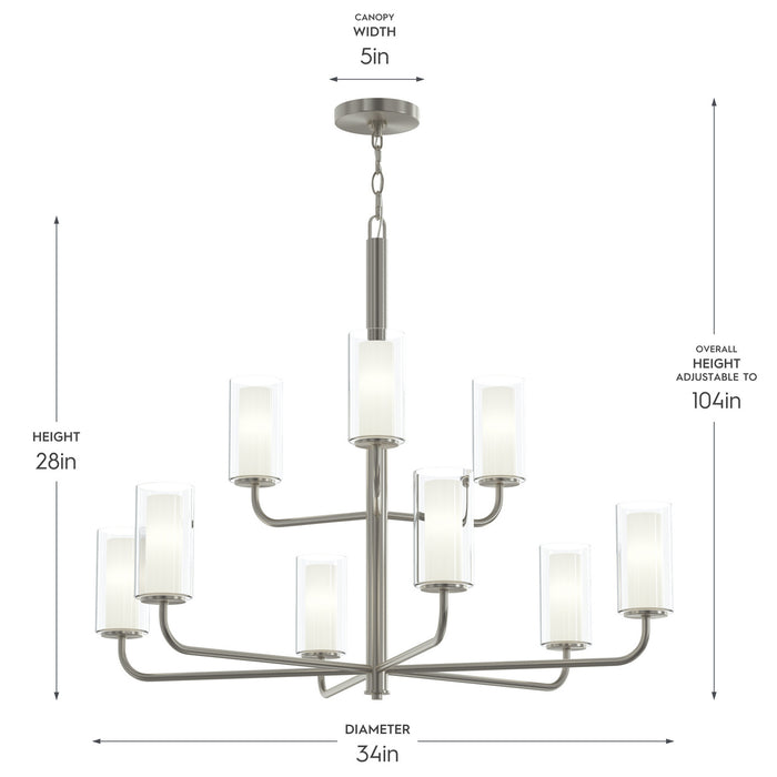 Myhouse Lighting Progress Lighting - P400478-009 - Nine Light Chandelier - Mack - Brushed Nickel