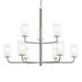 Myhouse Lighting Progress Lighting - P400478-009 - Nine Light Chandelier - Mack - Brushed Nickel