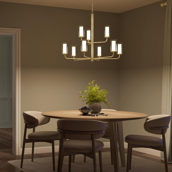 Myhouse Lighting Progress Lighting - P400478-191 - Nine Light Chandelier - Mack - Brushed Gold
