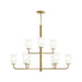 Myhouse Lighting Progress Lighting - P400478-191 - Nine Light Chandelier - Mack - Brushed Gold