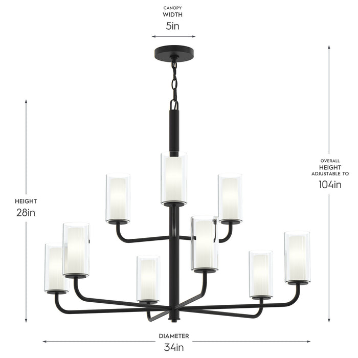Myhouse Lighting Progress Lighting - P400478-31M - Nine Light Chandelier - Mack - Matte Black