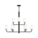 Myhouse Lighting Progress Lighting - P400478-31M - Nine Light Chandelier - Mack - Matte Black