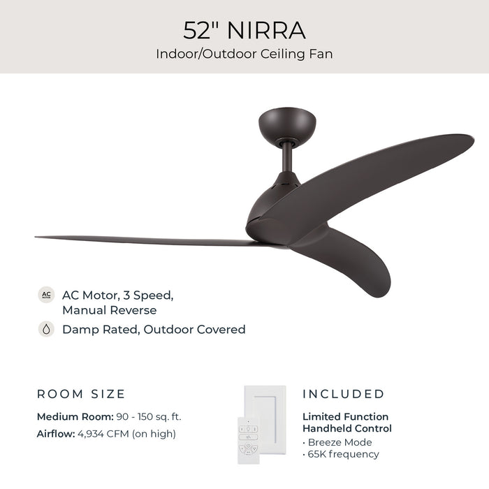 Myhouse Lighting Progress Lighting - P250126-214 - 52" Ceiling Fan - Nirra - Satin Natural Bronze