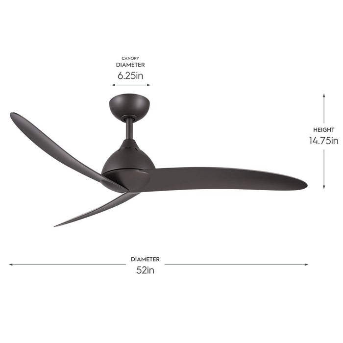 Myhouse Lighting Progress Lighting - P250126-214 - 52" Ceiling Fan - Nirra - Satin Natural Bronze