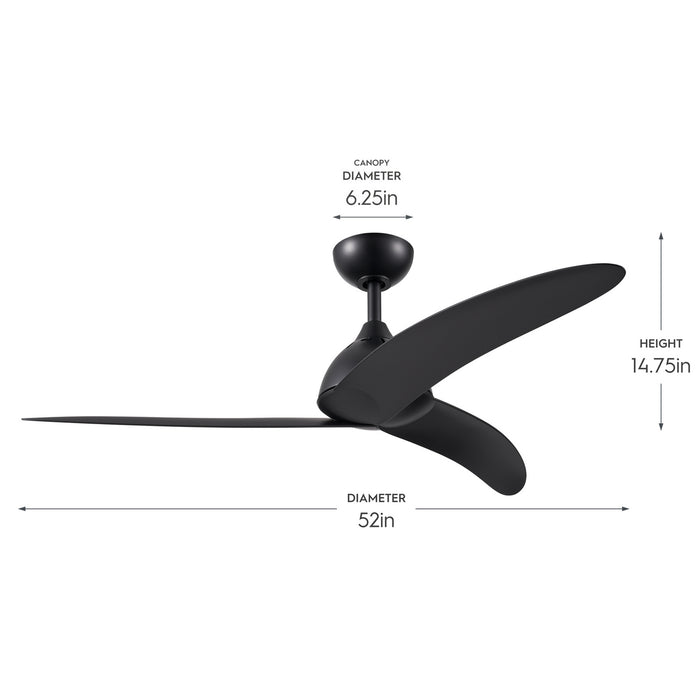 Myhouse Lighting Progress Lighting - P250126-31M - 52" Ceiling Fan - Nirra - Matte Black