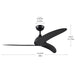Myhouse Lighting Progress Lighting - P250126-31M - 52" Ceiling Fan - Nirra - Matte Black